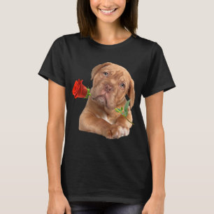 Camiseta Mujeres regalos Rosa perro feliz Día de San Valent