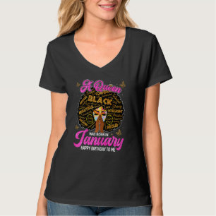 Camiseta Mujeres Reina Nacieron En Enero Feliz Cumpleaños