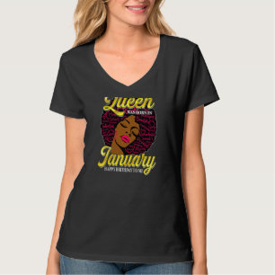 Camiseta Mujeres Reina Nacieron En Enero Feliz Cumpleaños