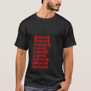 Camiseta Mujeres renos cortos nombres Helvetica Lista Chris