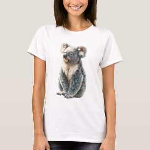 Camiseta Mujeres retrato de koala suave y caprichoso textur