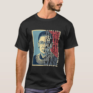 Camiseta Mujeres Retro Pertenecen En Todos Los Lugares Dere