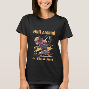 Camiseta Mujeres Revolotean Y Descubren Gato Divertido , Ga