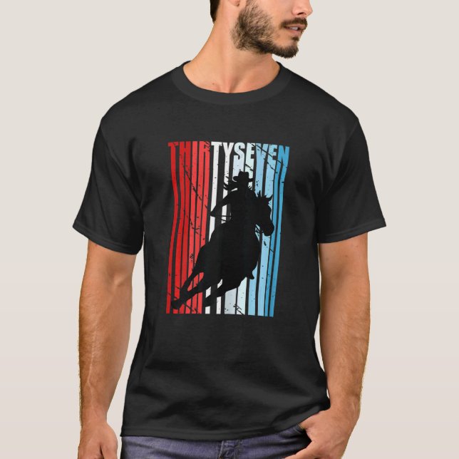 Camiseta Mujeres Rodeo Carreras de barril de cumpleaños 37  (Anverso)
