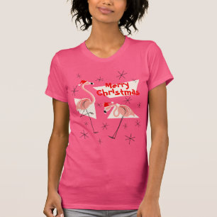Camiseta Mujeres rosadas de las Felices Navidad de Santas