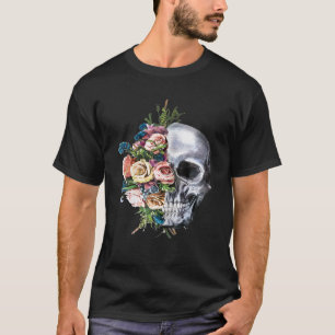 Camiseta Mujeres Rosas De Azúcar De Calavera Para Hombres M