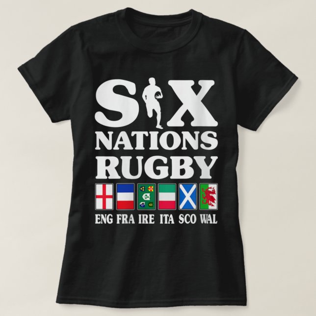 Camiseta Mujeres Rugby 6 Naciones Inglaterra Francia Irland (Diseño del anverso)