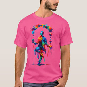 Camiseta Mujeres Salpicaduras Coloridas Arte Malabarista Bo