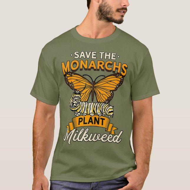 Camiseta Mujeres Salvan La Planta De Los Monarcas Milkweed  (Anverso)