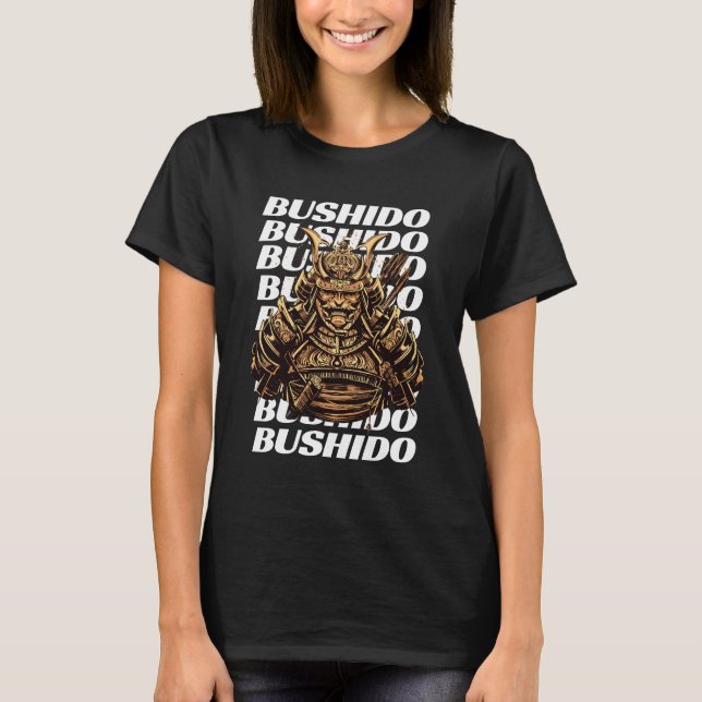 Camiseta Mujeres Samurái Bushido Negras (Anverso)