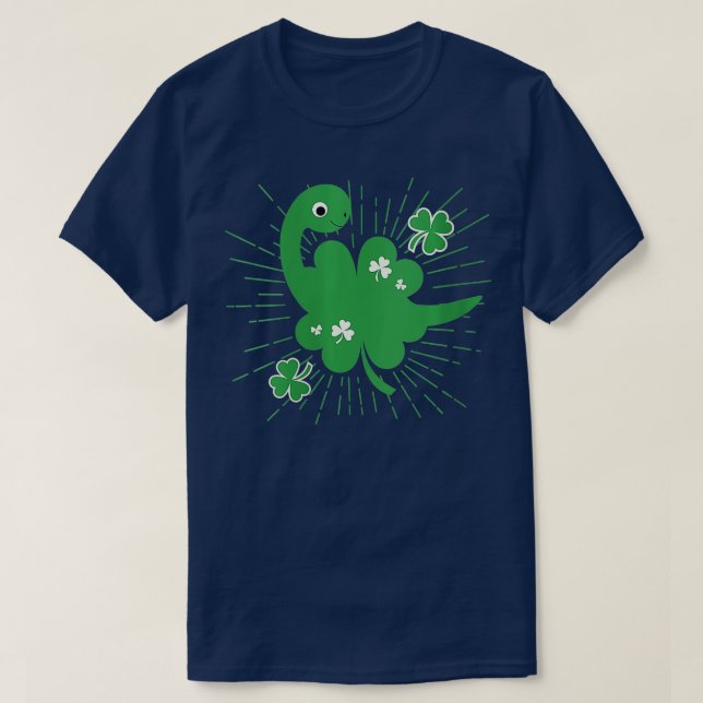 Camiseta Mujeres San Patrón Día Brontosaurus Dinosaurio Sha (Diseño del anverso)