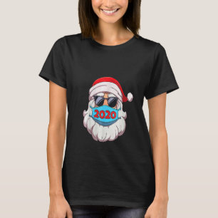 Camiseta Mujeres Santa En gafas De Sol Con Máscara Graciosa