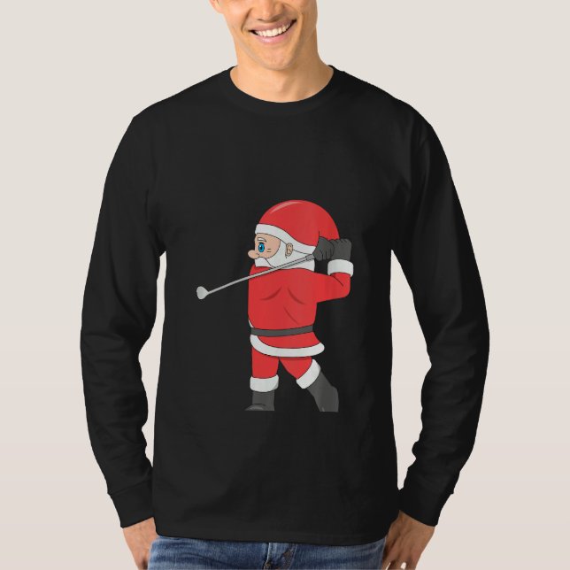 Camiseta Mujeres Santa Jugando Navidades De Golf Deportes X (Anverso)