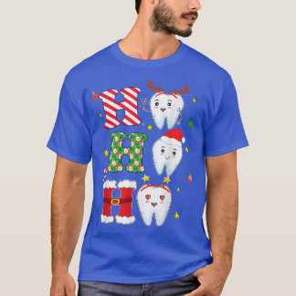 Camiseta Mujeres Santa Reindeer Ho ho ho Teeth Dental Chris