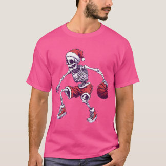 Camiseta Mujeres Santa Skeleton jugando básquetbol - Hallow