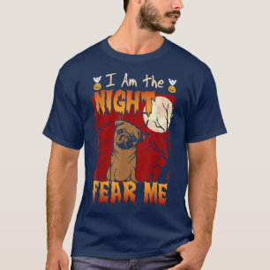 Camiseta Mujeres Scary Halloween amante del pug de perro ti