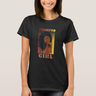 Camiseta Mujeres Scorpio Chica Afro Reina de cumpleaños Zod