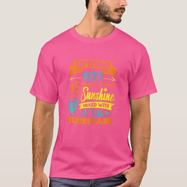 Camiseta Mujeres Septiembre 1977 45 Años De Edad Sunshine M (Anverso)