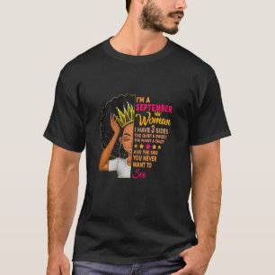 Camiseta Mujeres Septiembre Mujer Tengo 3 Lados Melanin Bla