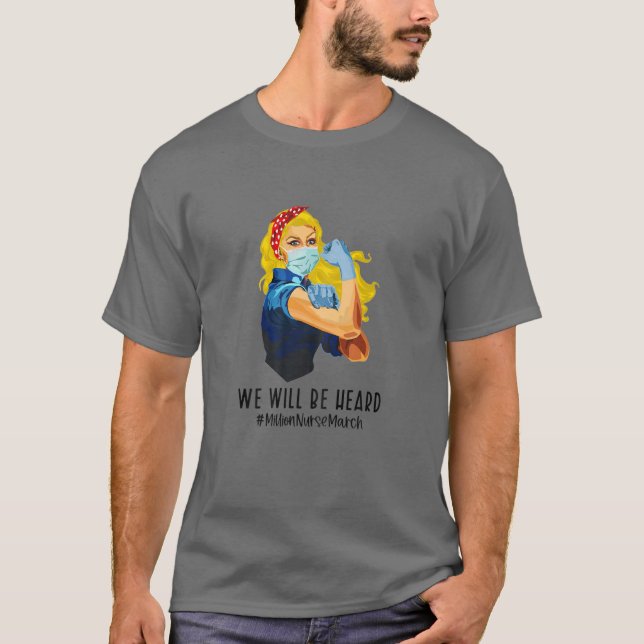 Camiseta Mujeres Seremos Escuchadas Enfermeras De Pelo Amar (Anverso)