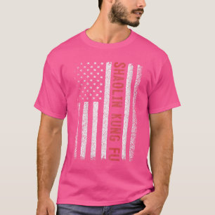 Camiseta Mujeres Shaolin Kung Fu Bandera Estadounidense 4 D