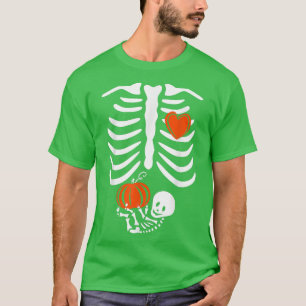 Camiseta Mujeres Skeleton Bebé Embarazada Rib Jaula Hallowe