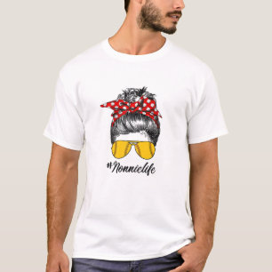 Camiseta Mujeres Softball Béisbol Nonnie Life Messy Bun Pla