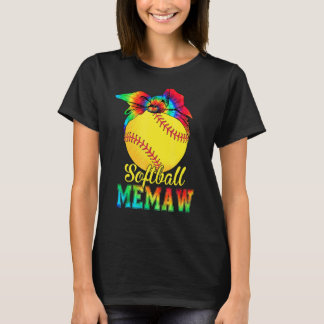 Camiseta Mujeres Softball Memaw Tie Dye Softball Madre D