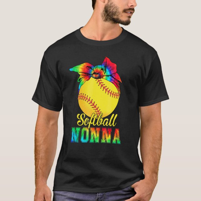 Camiseta Mujeres Softball Nonna Tie Dye Softball Madre D (Anverso)