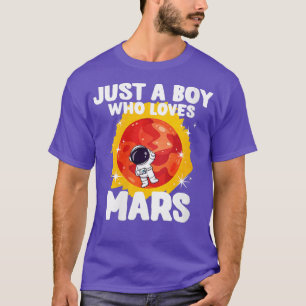 Camiseta Mujeres Sólo Un Niño Que Ama A Marte VNeck