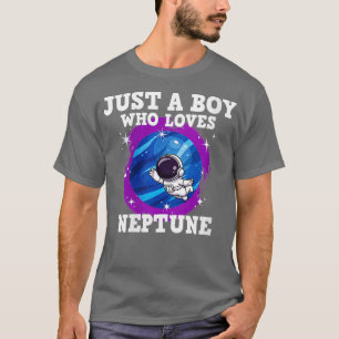 Camiseta Mujeres Sólo Un Niño Que Ama A Neptune VNeck