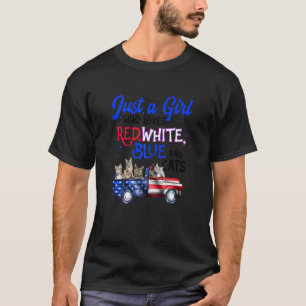 Camiseta Mujeres Solo Una Chica Ama El Rojo Blanco Azul Y G