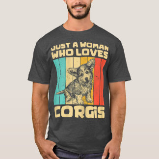 Camiseta Mujeres Sólo Una Mujer Que Ama Corgis Vintage Corg