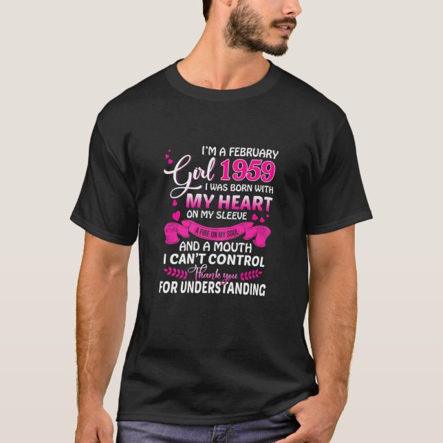 Camiseta Mujeres Soy Chica de Febrero 1959 62º cumpleaños G (Anverso)