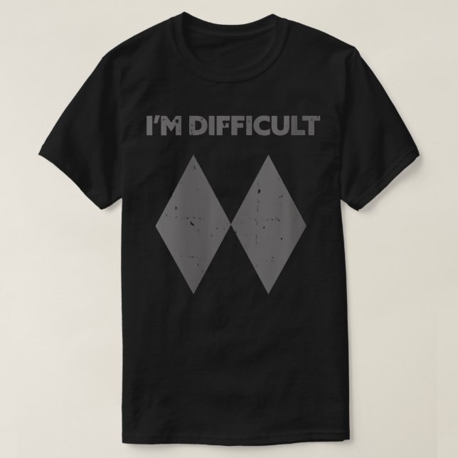 Camiseta Mujeres Soy Difícil Diamantes Dobles Negros Diaman (Diseño del anverso)