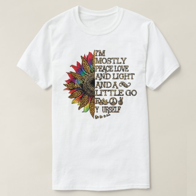 Camiseta Mujeres Soy principalmente Paz Amor Luz Go Yoga Su (Diseño del anverso)