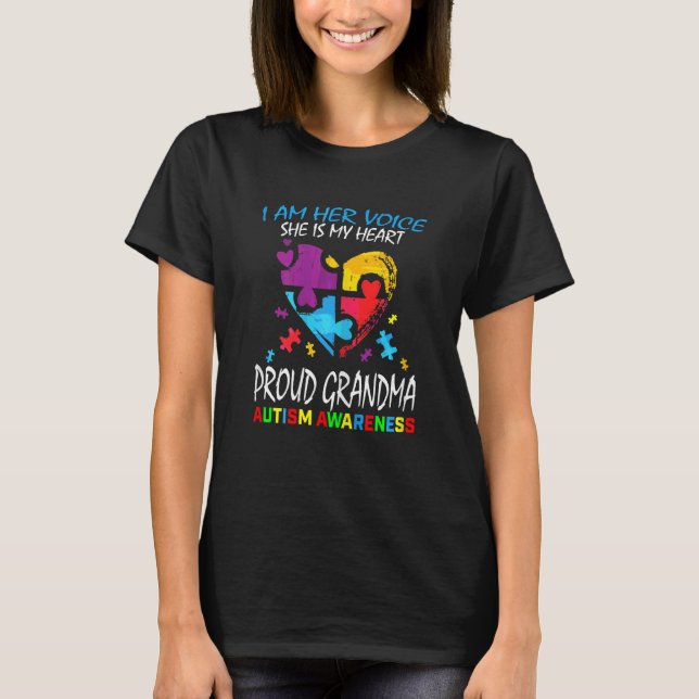 Camiseta Mujeres Soy su voz Orgullosa Abuela Autismo Awaren (Anverso)