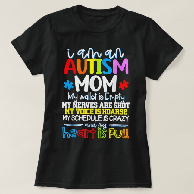 Camiseta Mujeres Soy Un Autismo Mamá Mi Cartera Está Vacía  (Diseño del anverso)