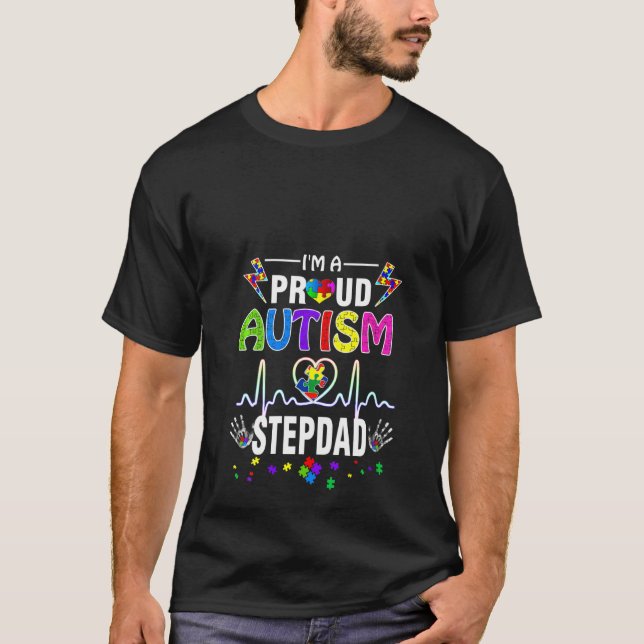 Camiseta Mujeres Soy un orgulloso autismo Stepdad hombres c (Anverso)