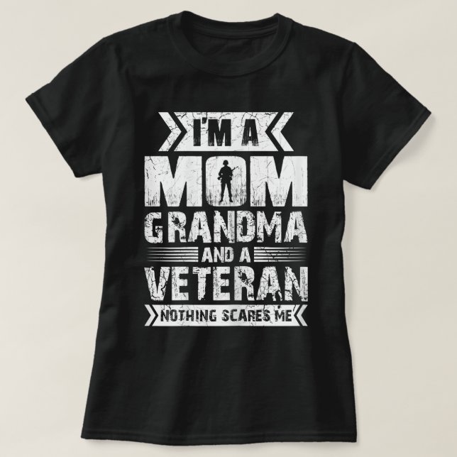 Camiseta Mujeres soy una abuela de mamá y una veterana Sca  (Diseño del anverso)
