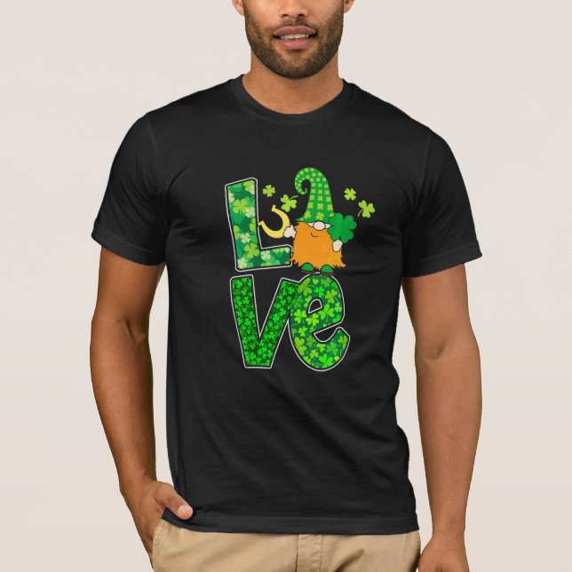 Camiseta Mujeres St Patricks Day Cute Gnomes Love Funny Iri (Anverso)