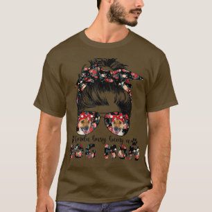 Camiseta Mujeres Suaves Para Perro Terrier Mamá Messy Bun H