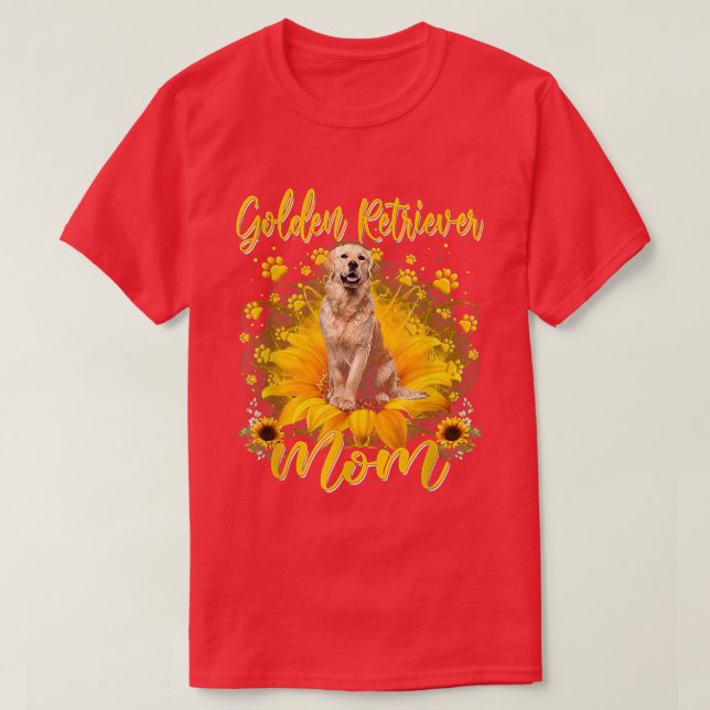 Camiseta Mujeres Sunflower Golden Retriever Mom Dog Lover M (Diseño del anverso)