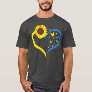 Camiseta Mujeres Sunflower Love Heart I Stand with Ukraine