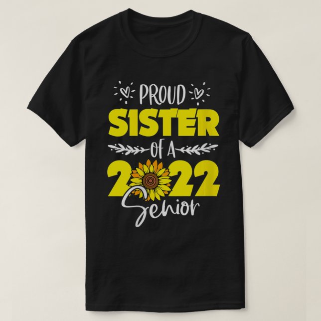 Camiseta Mujeres Sunflower Orgullosa Hermana De Gradu Senio (Diseño del anverso)