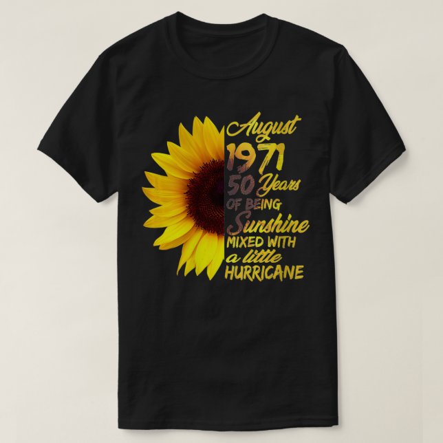 Camiseta Mujeres Sunshine regalo de cumpleaños número 50 Ag (Diseño del anverso)