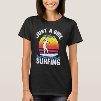 Camiseta Mujeres Surfistas Surfean Puesta de Sol Solo Una C