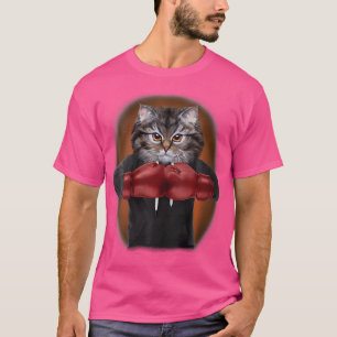 Camiseta Mujeres Tabby Cat Como Campeona De Boxeo En El Gua
