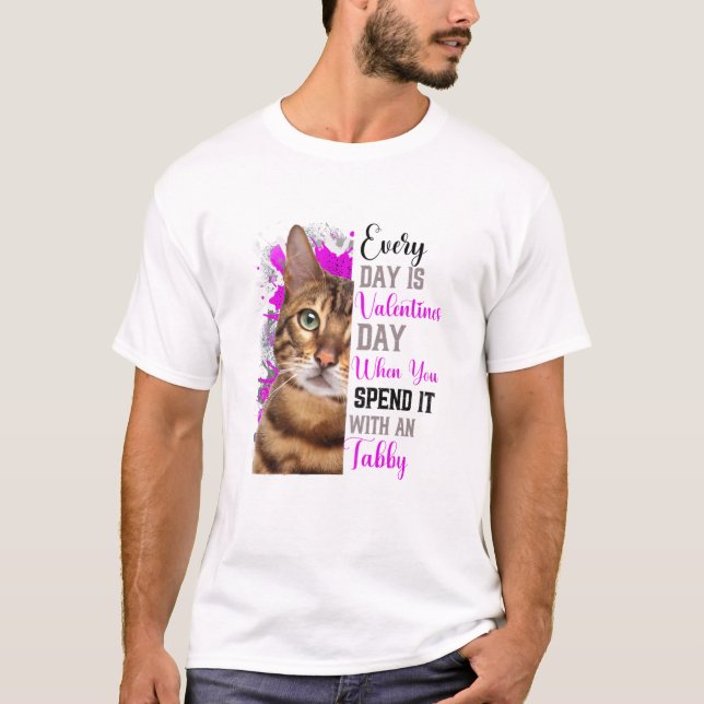 Camiseta Mujeres Tabby Cat Mom Día de San Valentín Cat Mama (Anverso)
