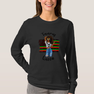 Camiseta Mujeres Taurus Reina del poder negro afroamericano